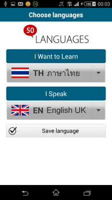 Capture d'écran de l'application Thai 50 langues - #1