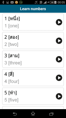 Capture d'écran de l'application Thai 50 langues - #5