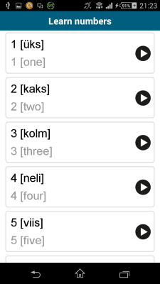 Capture d'écran de l'application Estonien 50 langues - #6