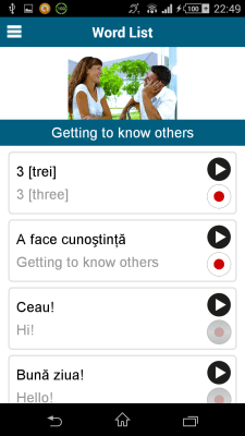 Capture d'écran de l'application Romanian 50 languages - #3