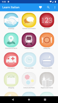 Capture d'écran de l'application Learn Italian Phrasebook - #1