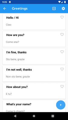 Capture d'écran de l'application Learn Italian Phrasebook - #2