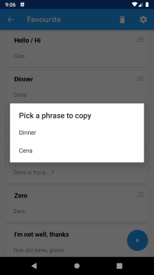 Capture d'écran de l'application Learn Italian Phrasebook - #8