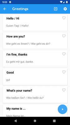 Capture d'écran de l'application Learn German Phrasebook - #2