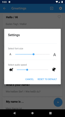 Capture d'écran de l'application Learn German Phrasebook - #4
