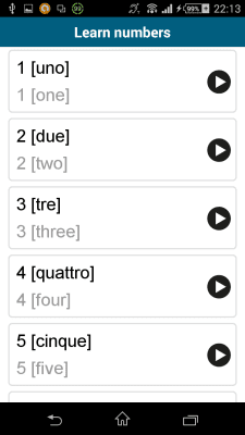 Capture d'écran de l'application Italien 50 langues - #6