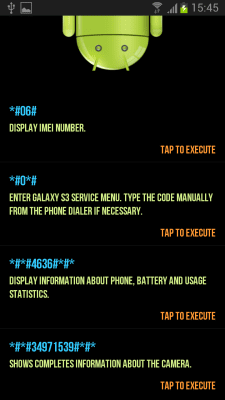 Capture d'écran de l'application Secret Codes for Android - #2