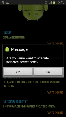 Capture d'écran de l'application Secret Codes for Android - #3