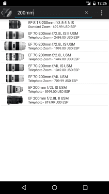 Capture d'écran de l'application CanonLenses - #3