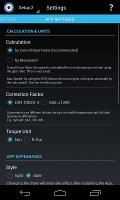 Capture d'écran de l'application MicroDyno -SIP HorsePower Dyno - #3
