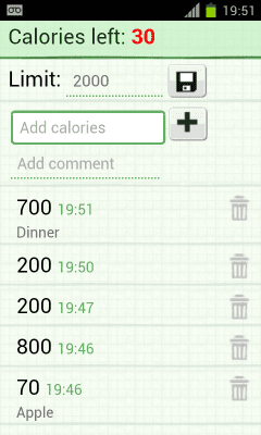 Capture d'écran de l'application calorie counter - #7