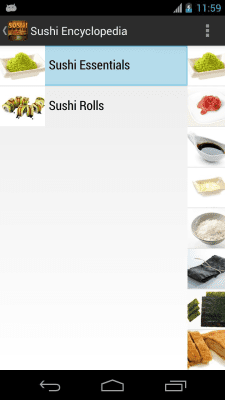 Capture d'écran de l'application Encyclopédie Sushi - #1