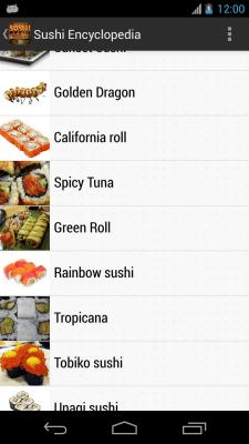 Capture d'écran de l'application Encyclopédie Sushi - #2