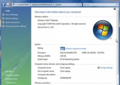 Capture d'écran de l'application Windows Vista et Windows Server 2008 Service Pack 2 (SP2) - #1