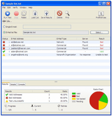 Capture d'écran de l'application eMail Verifier - #1