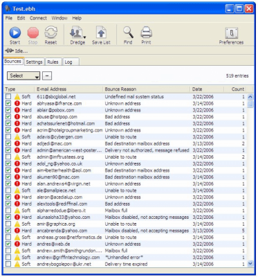 Capture d'écran de l'application eMail Bounce Handler - #1