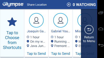 Capture d'écran de l'application Glympse for Auto - Share GPS - #4