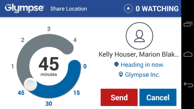 Capture d'écran de l'application Glympse for Auto - Share GPS - #6