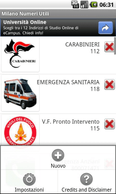 Capture d'écran de l'application Milano usefull phone Num. FREE - #3