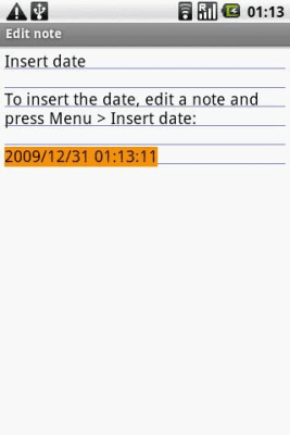 Capture d'écran de l'application OI Insert Date - #2