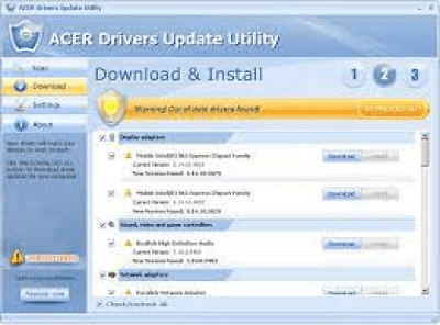 Capture d'écran de l'application Acer Drivers Update Utility - #1