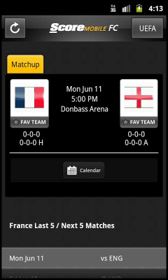 Capture d'écran de l'application ScoreMobile FC - #3