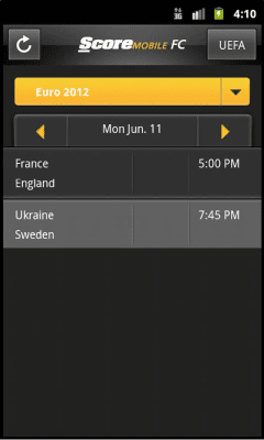 Capture d'écran de l'application ScoreMobile FC - #5