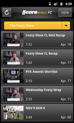 Capture d'écran de l'application ScoreMobile FC - #6