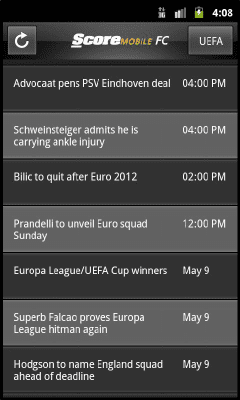 Capture d'écran de l'application ScoreMobile FC - #7