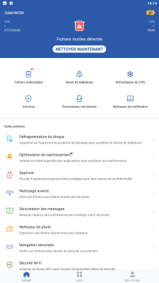 Capture d'écran de l'application Clean Master - Antivirus & Nettoyage du cache et des déchets - #2