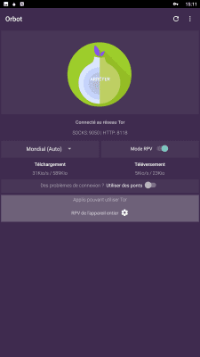 Capture d'écran de l'application Orbot : Tor pour Android - #5