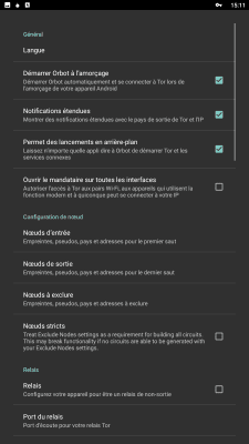 Capture d'écran de l'application Orbot : Tor pour Android - #6