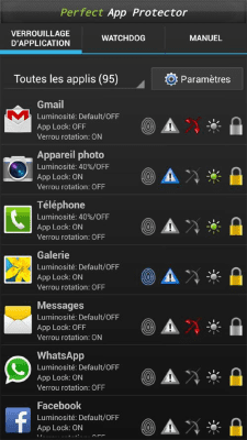 Capture d'écran de l'application Perfect App Lock (frança) - #2