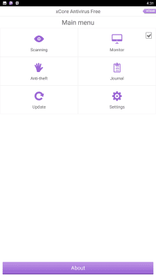 Capture d'écran de l'application xCore Antivirus - #1