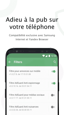 Capture d'écran de l'application AdGuard Content Blocker : Samsung et Yandex Browser - #1