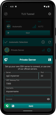 Capture d'écran de l'application TLS Tunnel - #5
