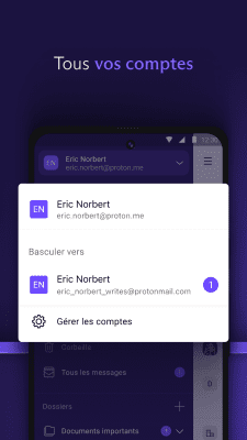 Capture d'écran de l'application ProtonMail - Encrypted Email - #3