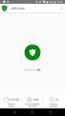 Capture d'écran de l'application AdLocker - Free Adblock & Firewall - #1