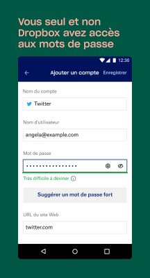 Capture d'écran de l'application Dropbox Passwords - #6