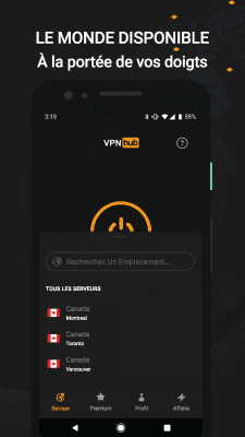 Capture d'écran de l'application VPNhub - #3