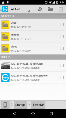 Capture d'écran de l'application FileEnc (File encryption) - #2