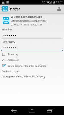 Capture d'écran de l'application FileEnc (File encryption) - #3