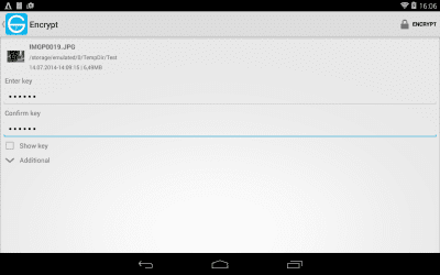 Capture d'écran de l'application FileEnc (File encryption) - #5