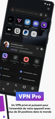Capture d'écran de l'application Navigateur Opera avec VPN - #5