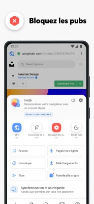 Capture d'écran de l'application Navigateur Opera avec VPN - #6