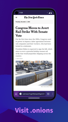 Capture d'écran de l'application Tor Browser - #3