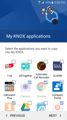 Capture d'écran de l'application Samsung My KNOX - #4