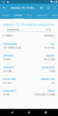 Capture d'écran de l'application Flud - Client torrent - #3