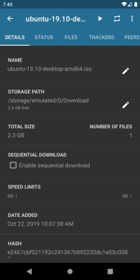 Capture d'écran de l'application Flud - Client torrent - #4