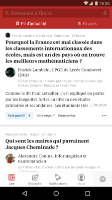 Capture d'écran de l'application Quora - #1